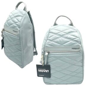 Hedgren Women's Vogue Small Backpack RFID Pearl Blue 12x10x3" Quilted Travel Bag